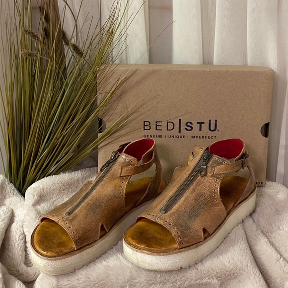 Bed Stu Shoes Bed Stu Clancy Tan Rustic White Bfs Sandal Size 85